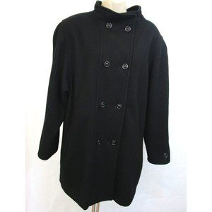 Westfield Wool Coat Size 18 1/2 Black Fully Lined Double Vested Made in Canada